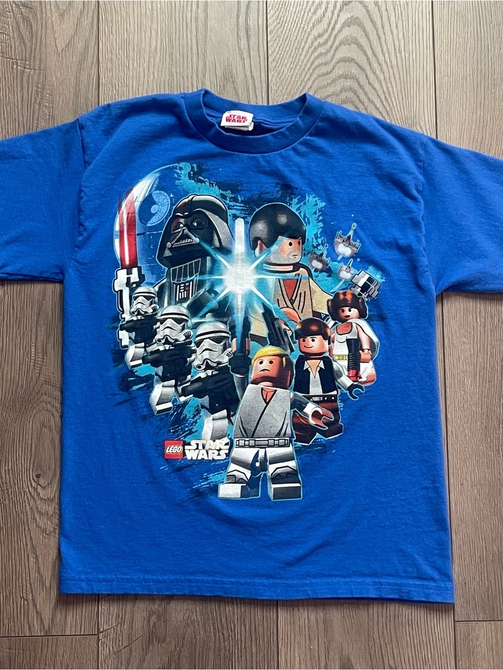 Star Wars LEGO 2009 Luke Skywalker Darth Vader Youth Medium 10/12 Graphic Shirt